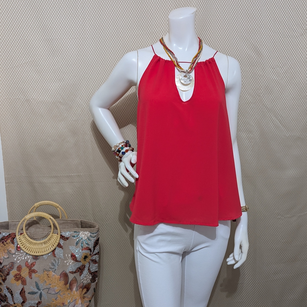Strawberry Red Sleeveless Top